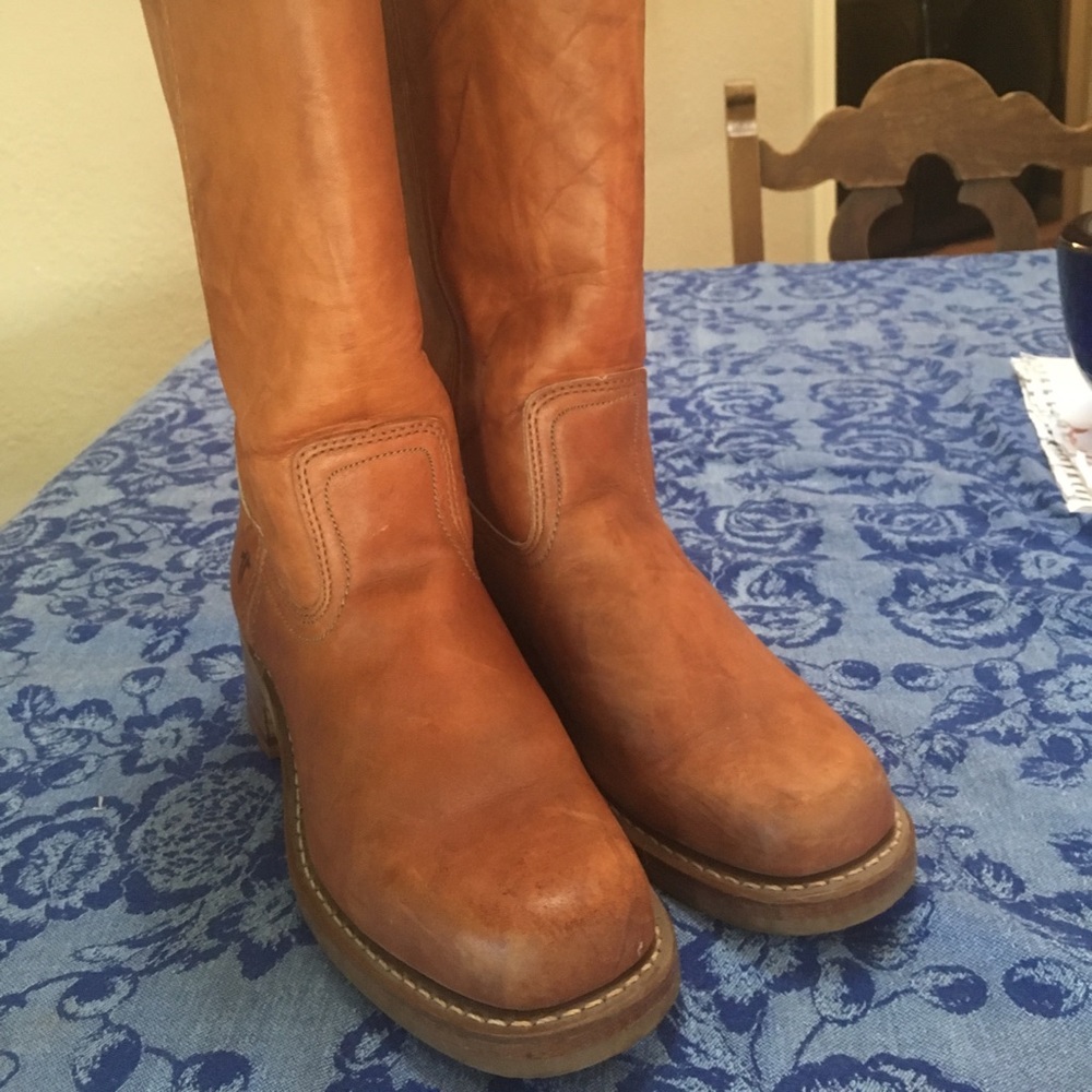 Frye boots, 8, campus, cognac, 13”